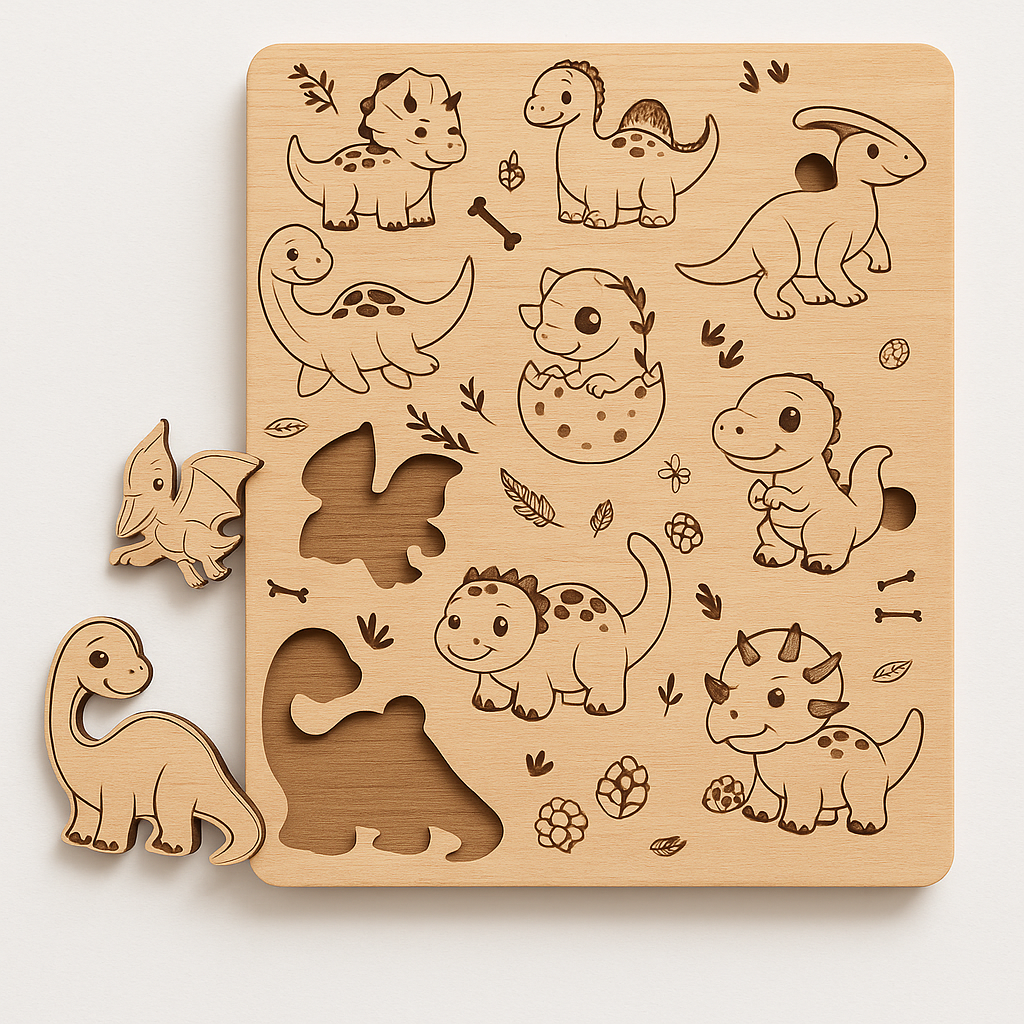 Niedliches Dinosaurier-Puzzle für Kinder
