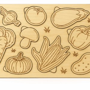 Gemüse Lernspielzeug aus Holz - Kreatives Mal- und Bauset für Kinder ab 3 Jahren