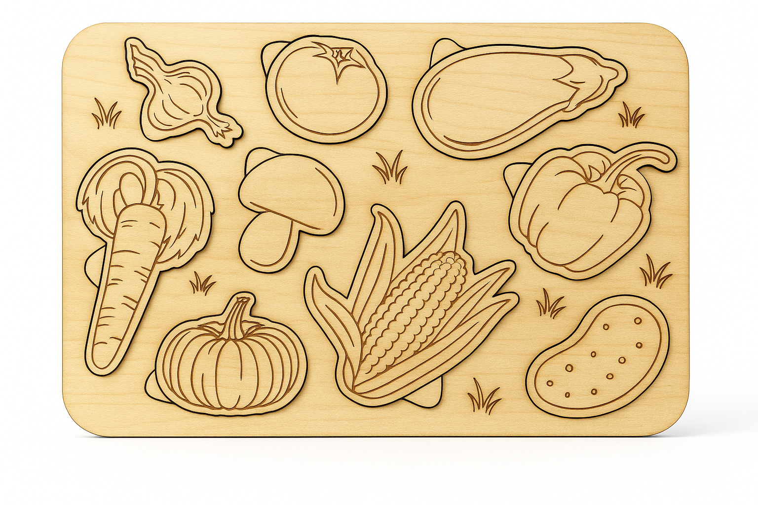 Gemüse Lernspielzeug aus Holz - Kreatives Mal- und Bauset für Kinder ab 3 Jahren