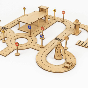 Kreative Holz-Autorennbahn zum Selbstgestalten | Bastelspielzeug für Kinder